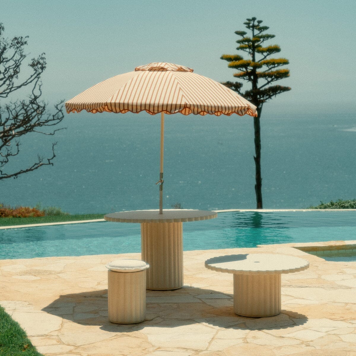 The Daisy Stool - Antique White Outdoor Chairs