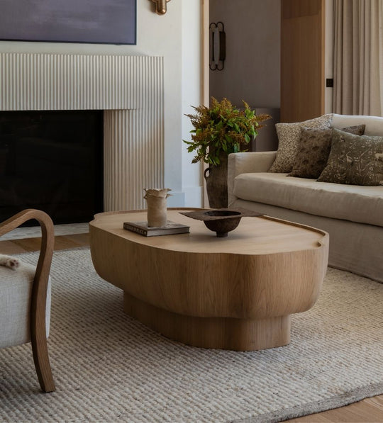 Palma White Oak Sculptural Coffee Table