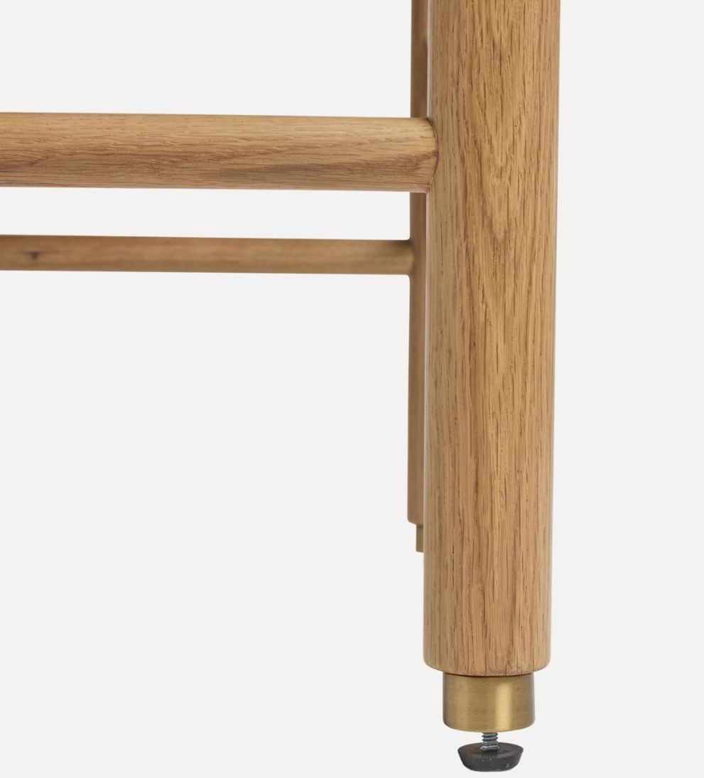 Palermo White Oak and Leather Counter Stool Counter Stools