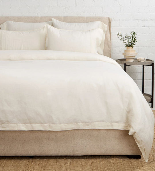 Parker Linen Duvet Cover Set in Cream