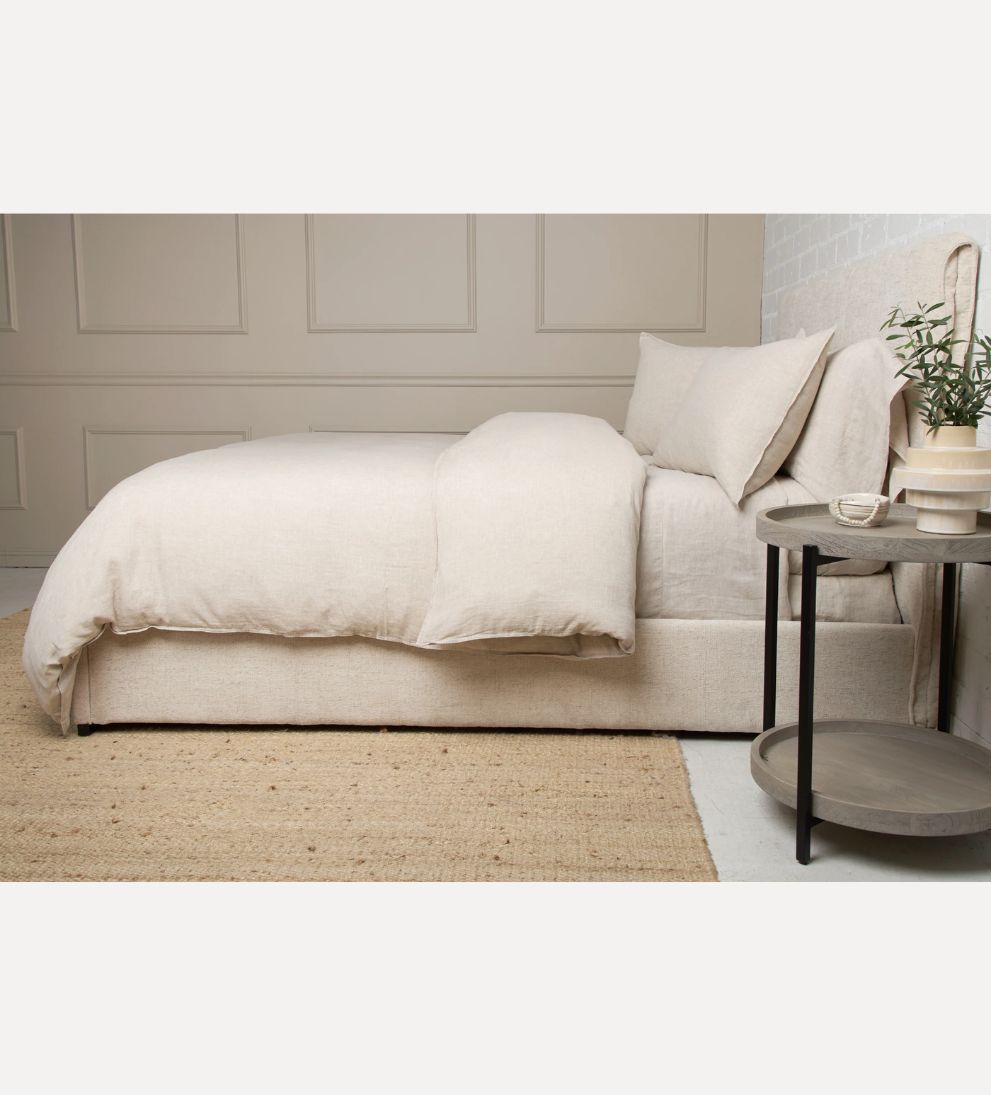 Parker Linen Duvet Cover Set in Flax Bedding