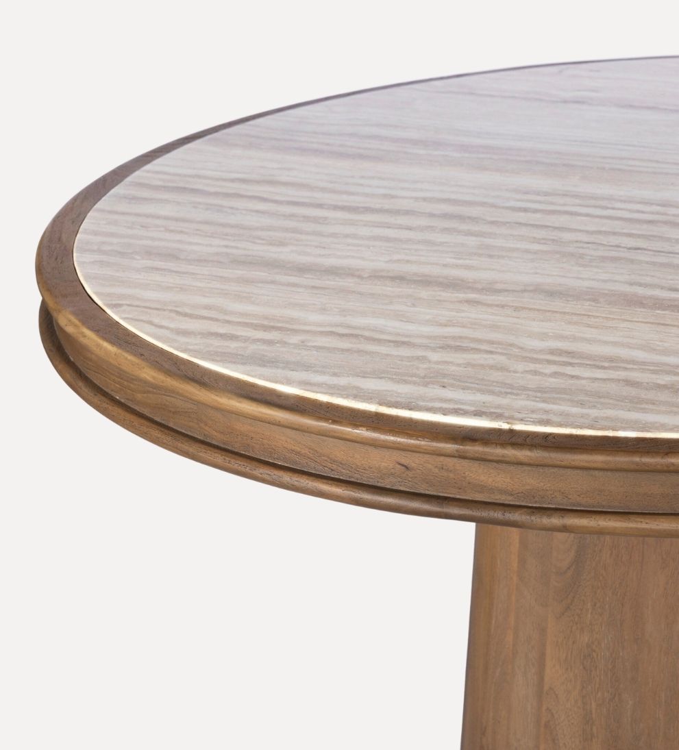 Petra Dining Table in Light Beige Travertine Dining Tables