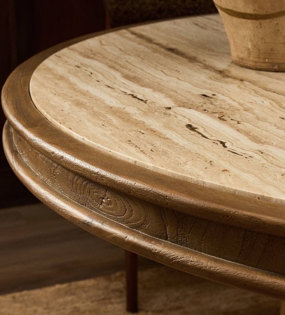 Petra Dining Table in Light Beige Travertine Dining Tables