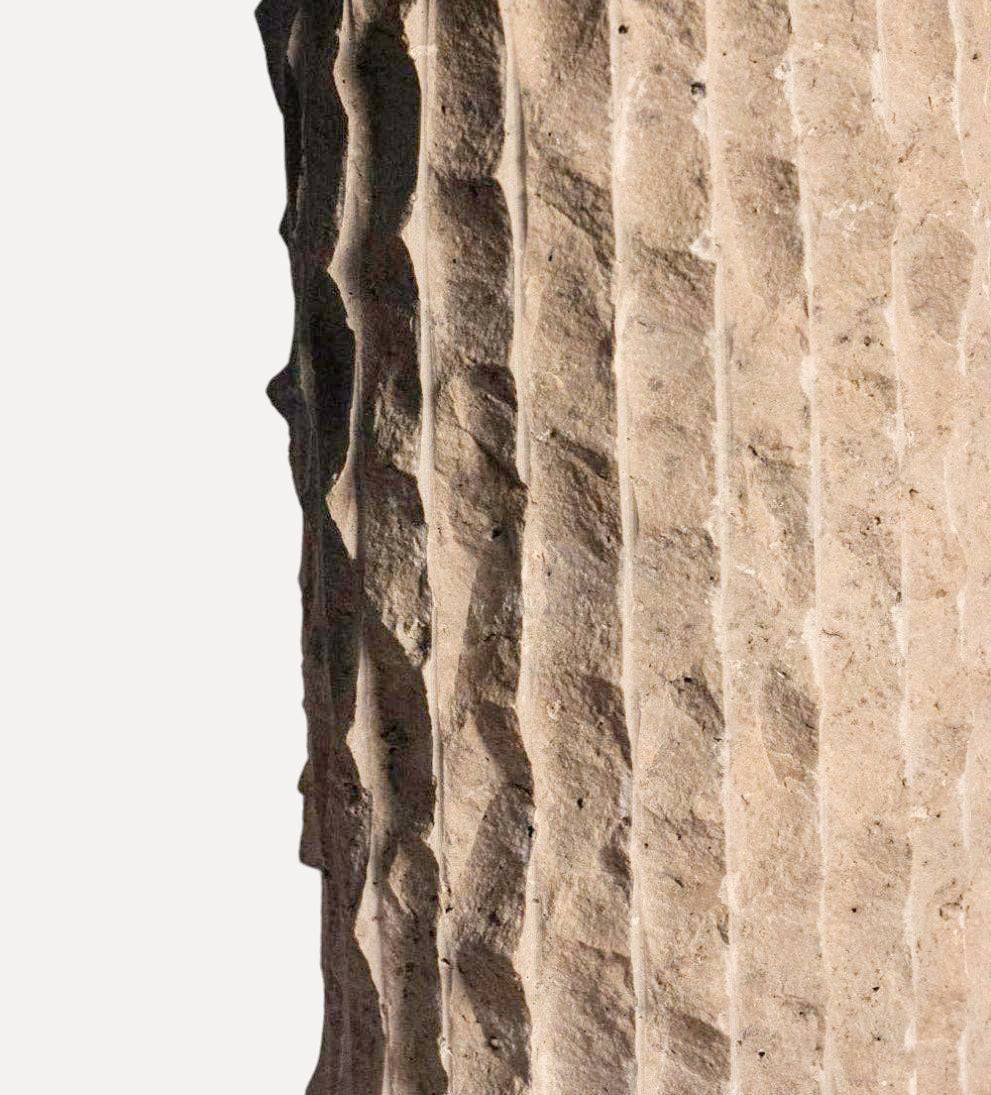 Raw-Cut Organic Rounded Vase - Travertine Vases