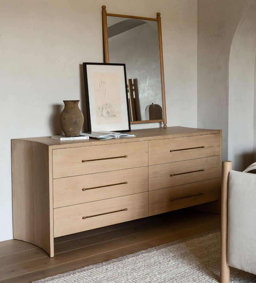 Katelyn White Oak Curved Dresser Dressers