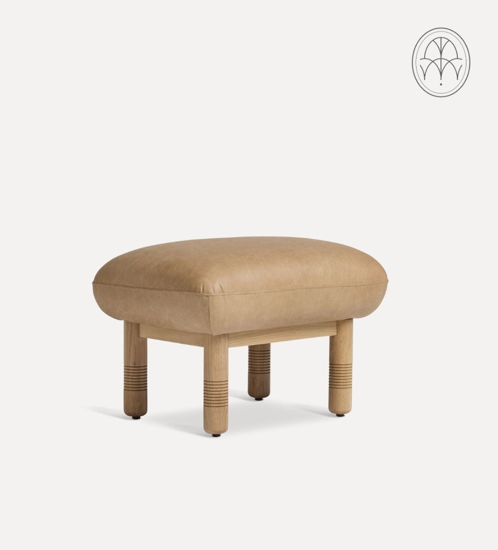 Siena Leather Stool Ottomans
