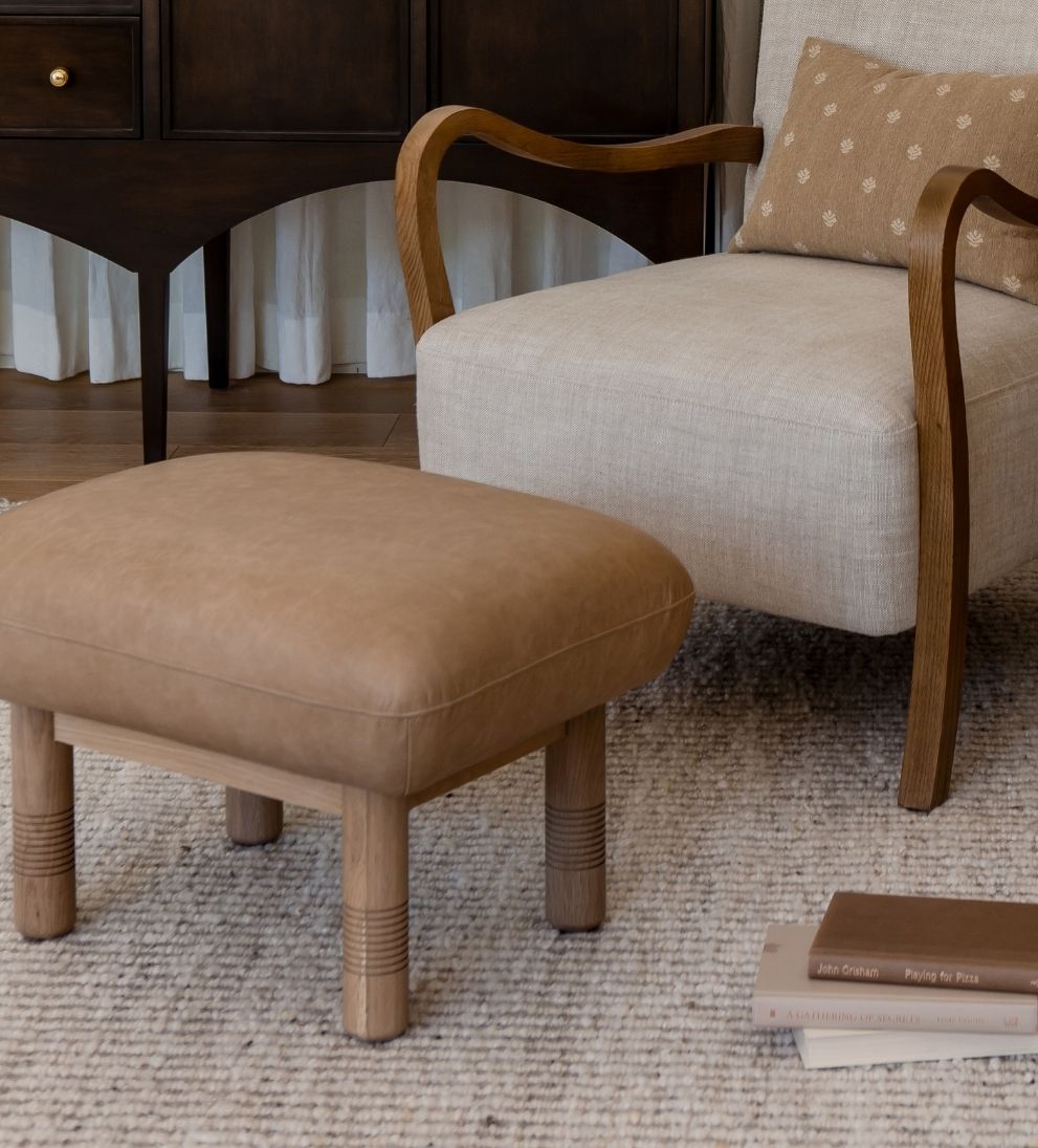 Siena Leather Stool Ottomans