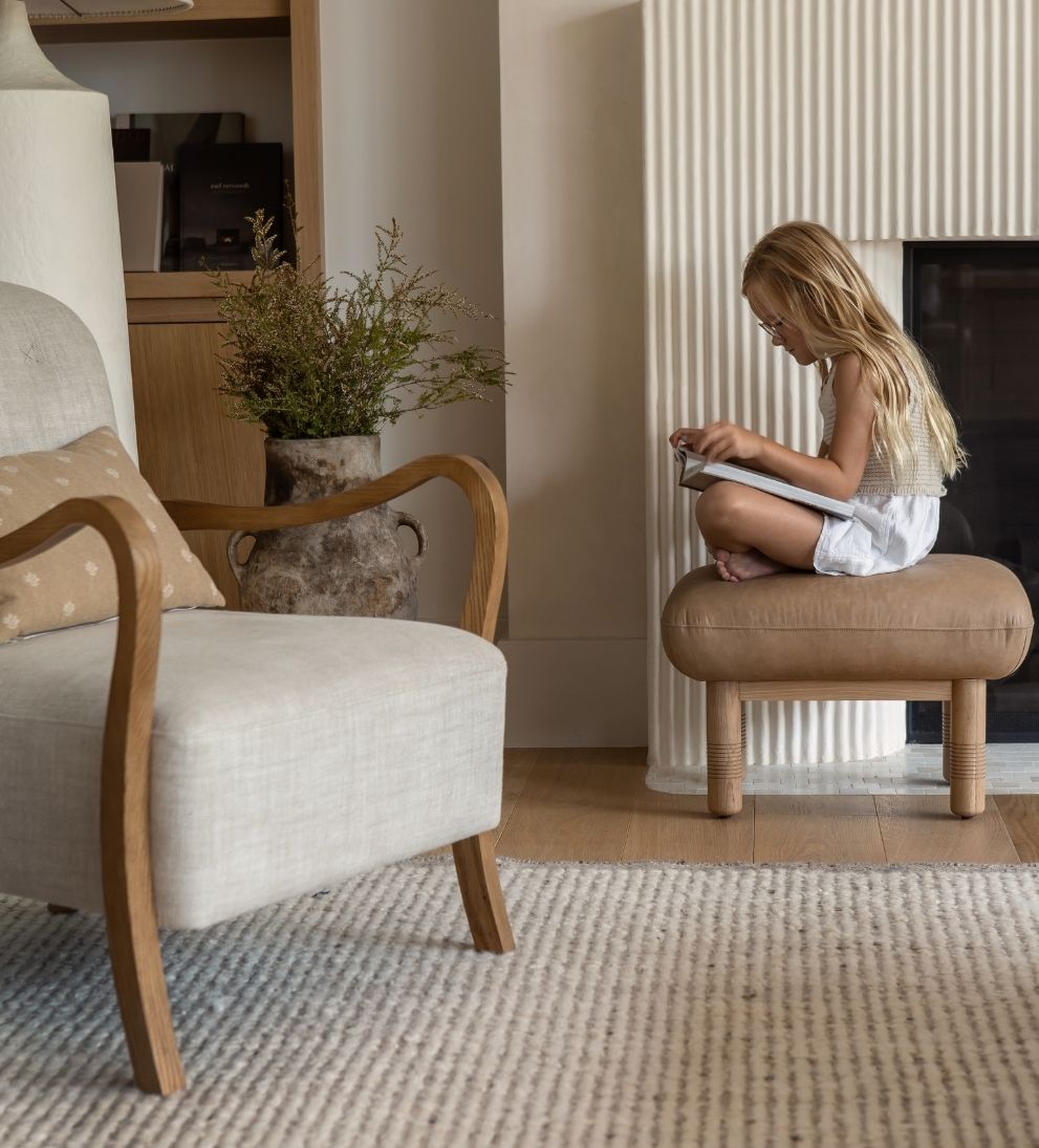 Siena Leather Stool Ottomans