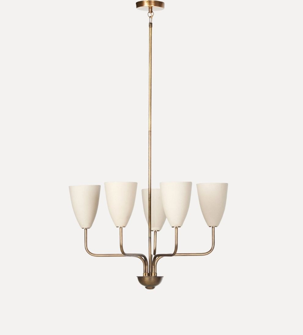Sonia Chandelier in Aged Brass Pendants + Chandeliers