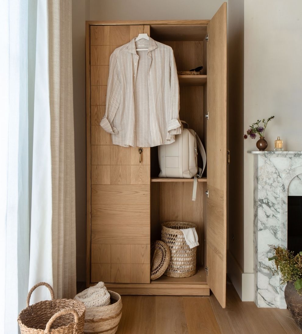 Sorrento White Oak Storage Cabinet Hutches