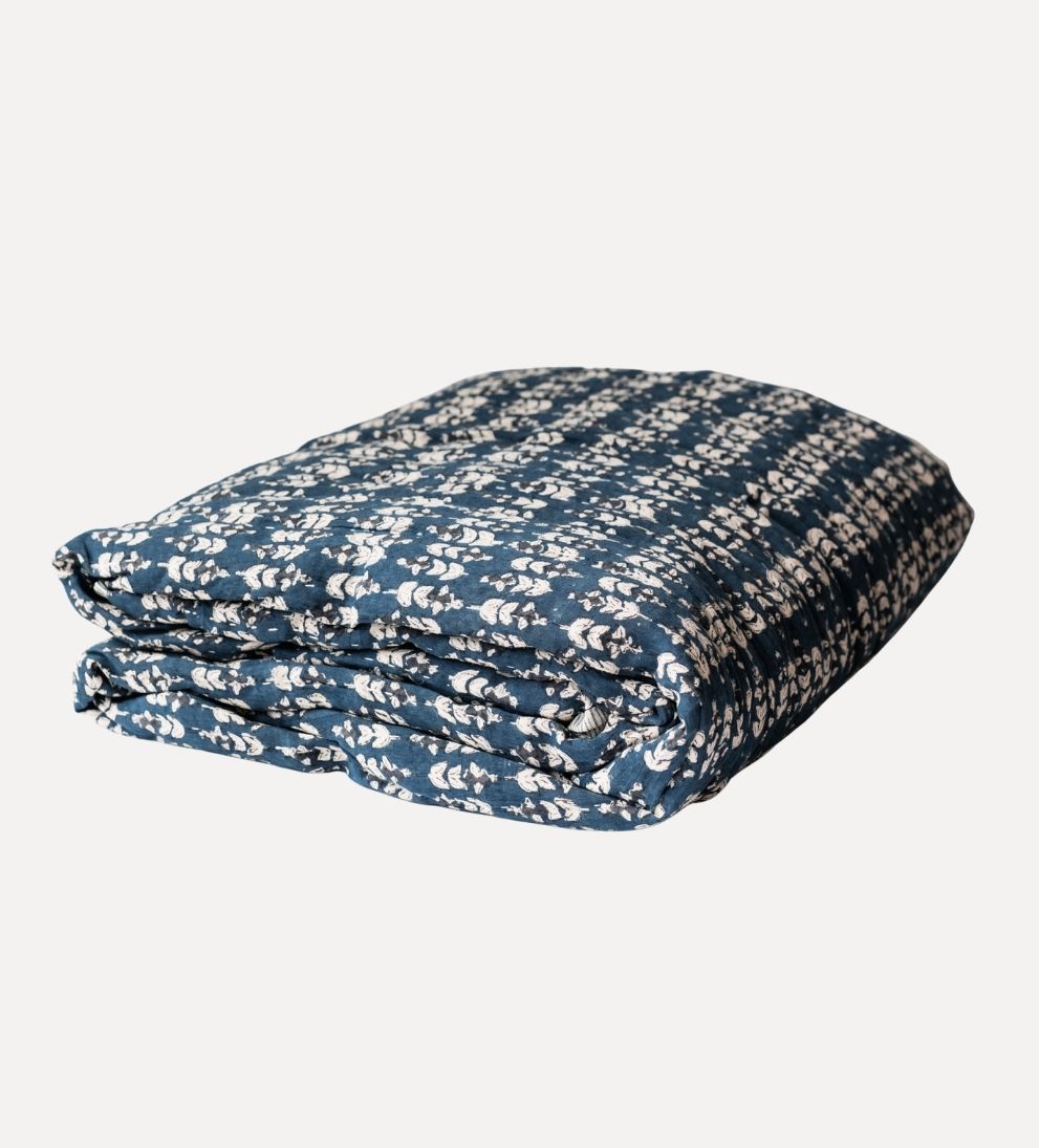 Flora Block Print Quilt in Stargazer Quilt