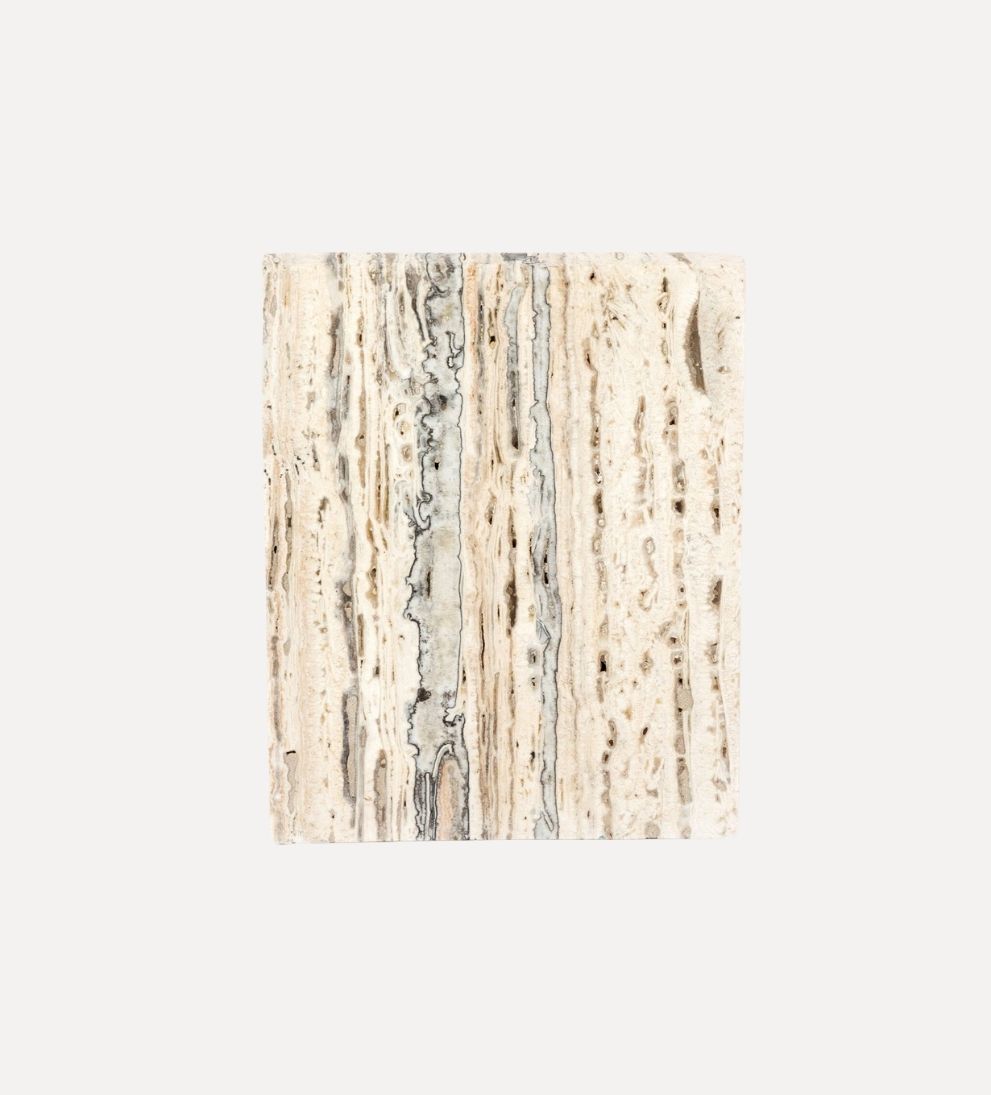 Stepped Bookends in White Travertine Bookends