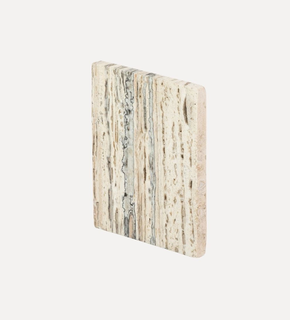 Stepped Bookends in White Travertine Bookends