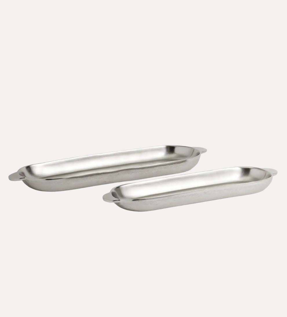 Stinson Nickel Long Trays - Set of 2 Trays