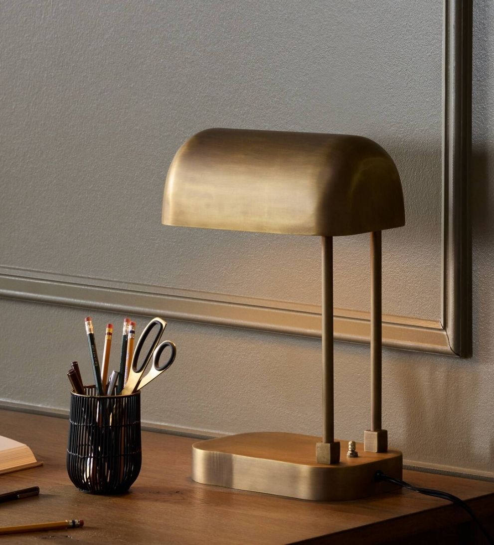 Sutton Table Lamp in Aged Antique Brass Lamps