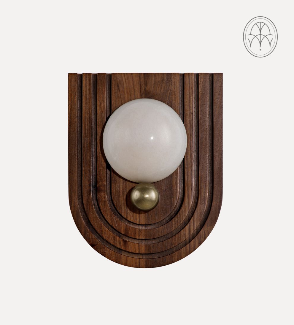Trento Walnut Carved Sconce Sconces