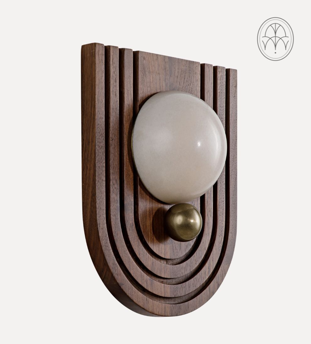 Trento Walnut Carved Sconce Sconces