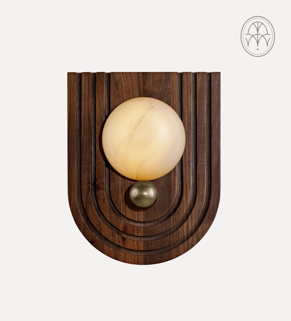 Trento Walnut Carved Sconce Sconces