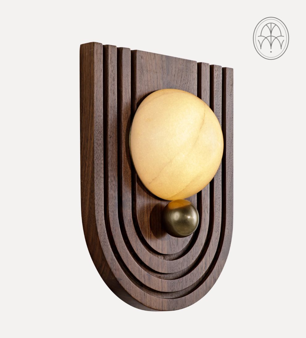 Trento Walnut Carved Sconce Sconces