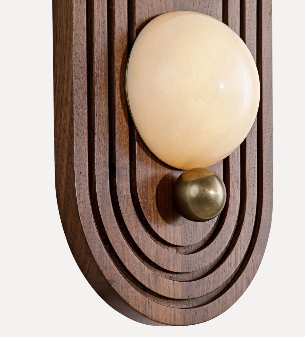 Trento Walnut Carved Sconce Sconces