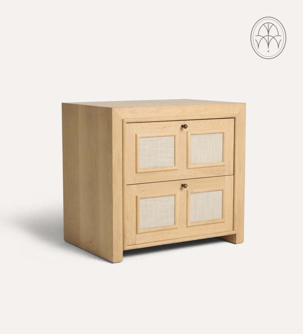 Venice White Oak Large Nightstand Nightstands