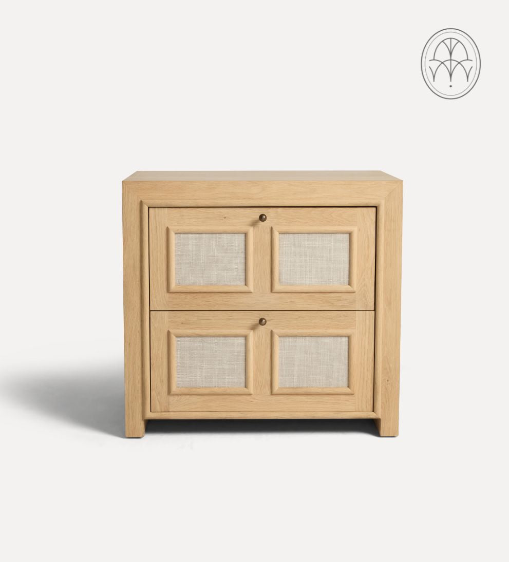 Venice White Oak Large Nightstand Nightstands