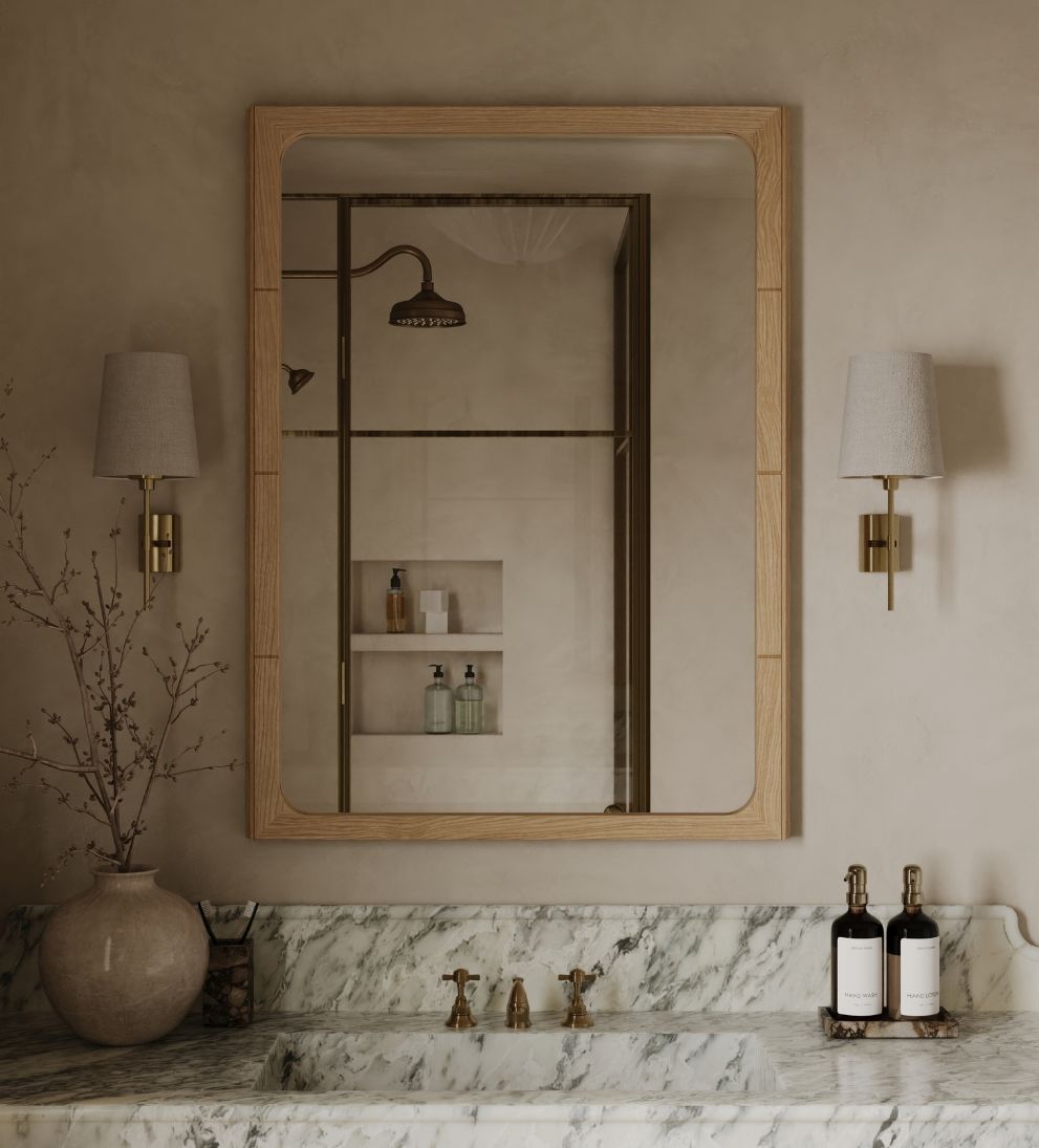 Verona Mirror in Light Oak Wall Mirrors