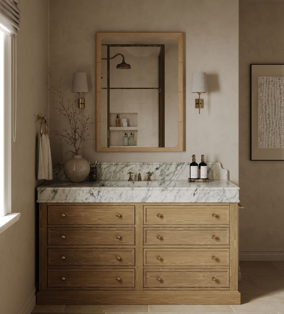 Verona Mirror in Light Oak Wall Mirrors