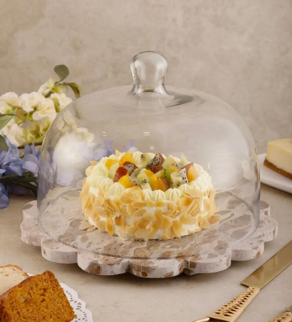 Viola Serving Board with Cloche Serveware