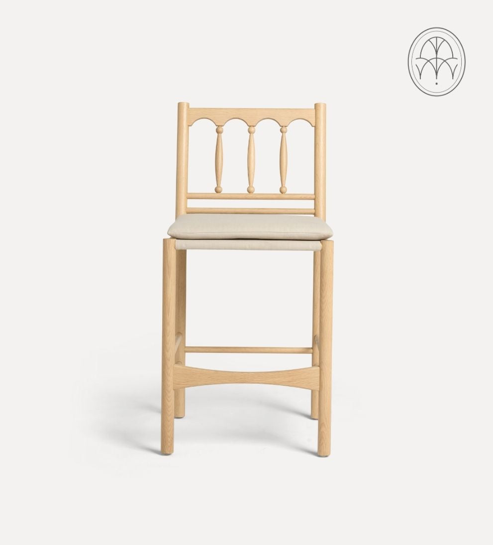 Daffodil White Oak Spindle Counter Stool Counter Stools