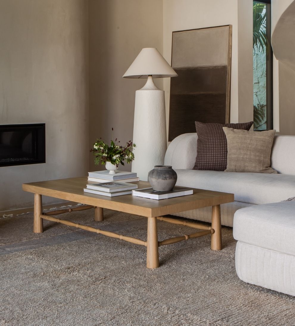 Hydrangea White Oak Spindle Coffee Table Coffee Tables