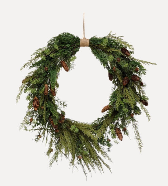 Faux Pine Wreath