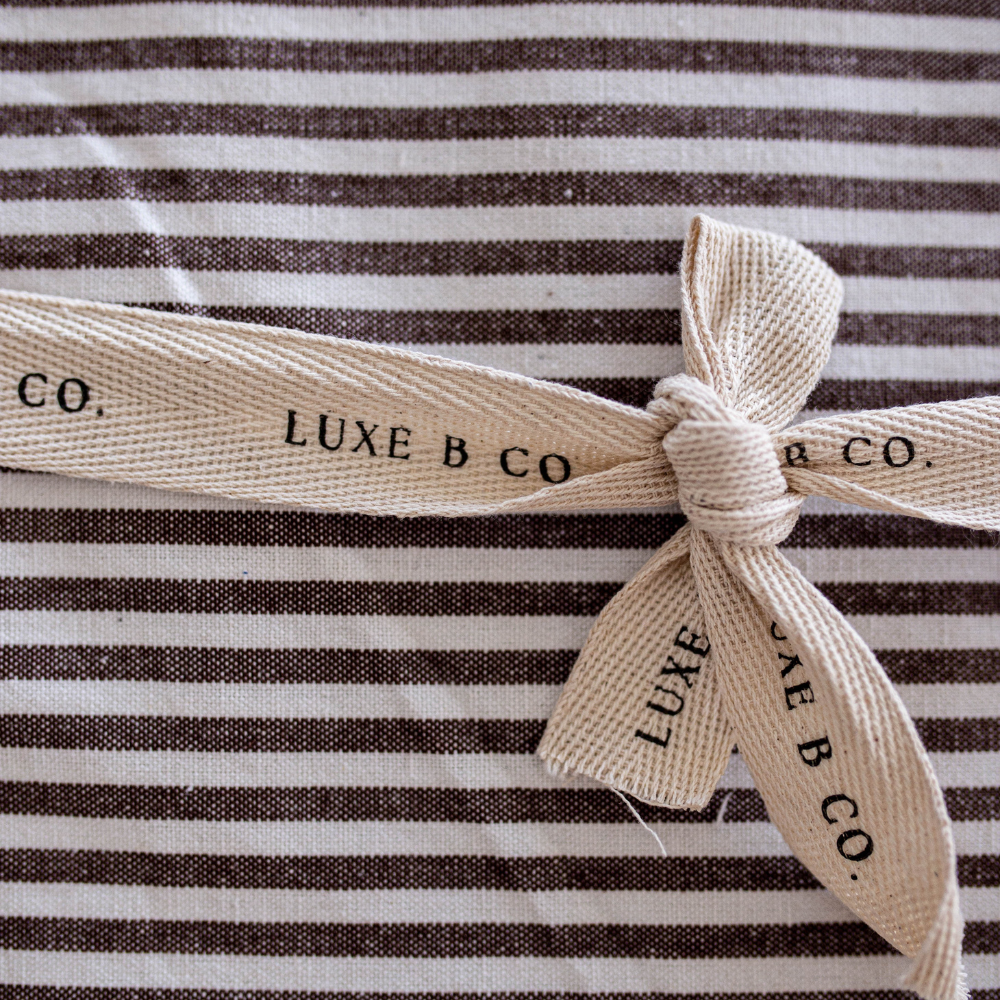 Brown & White Stripes Ruffle Kitchen Dish Towel Kitchen Towels