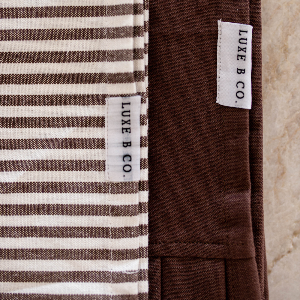 Brown & White Stripes Ruffle Kitchen Dish Towel Kitchen Towels