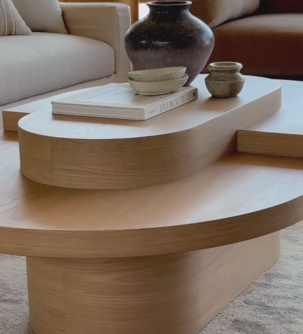 Emma White Oak Tiered Coffee Table Coffee Tables