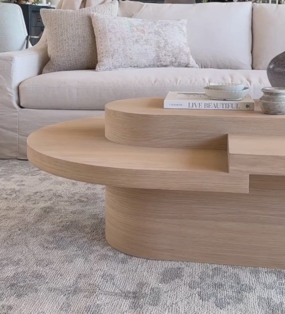 Emma White Oak Tiered Coffee Table Coffee Tables