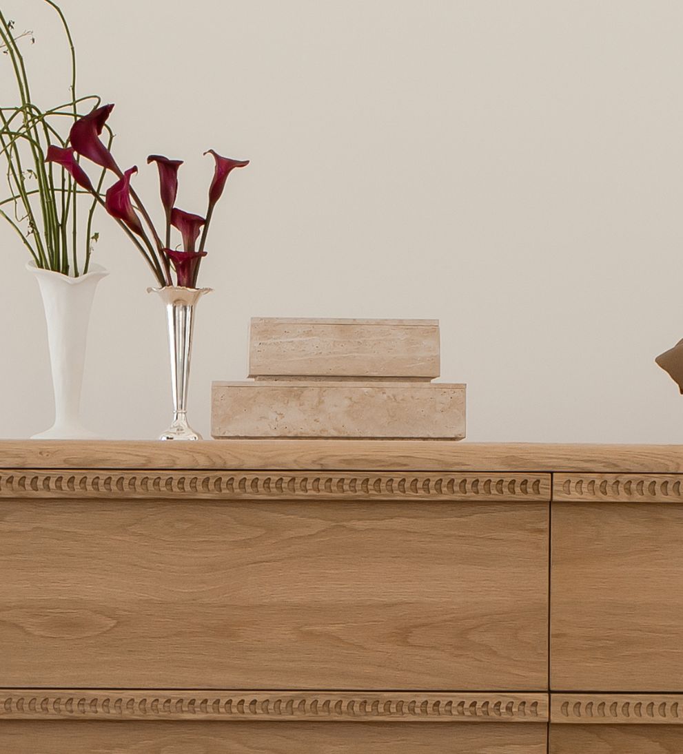Hilton Travertine Storage Box Baskets + Boxes