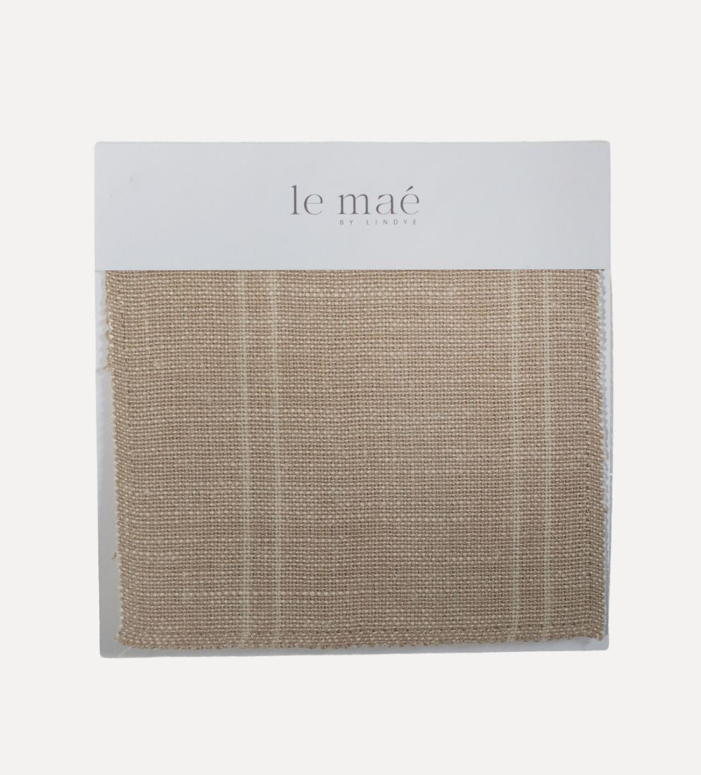 Wide Taupe Linen Stripe Sample Sample Product