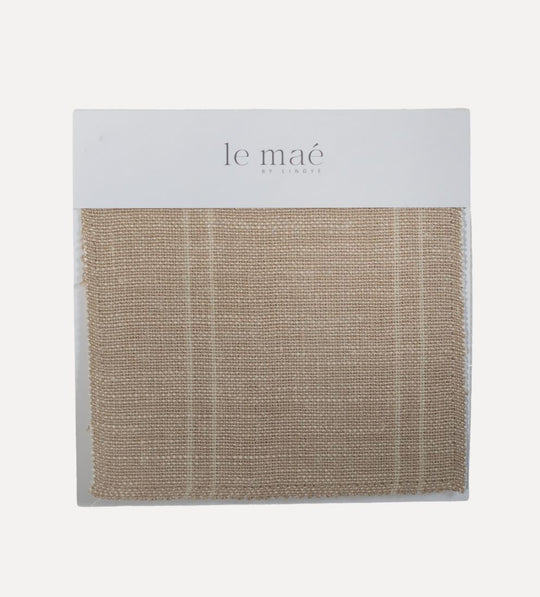 Wide Taupe Linen Stripe Sample