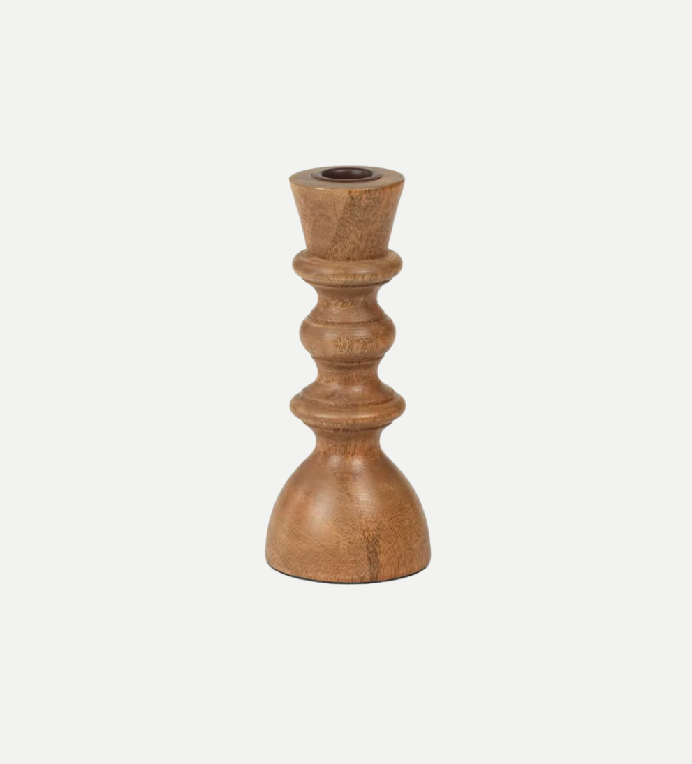 Miya Mango Wood Taper Candle Holder Candle Holders