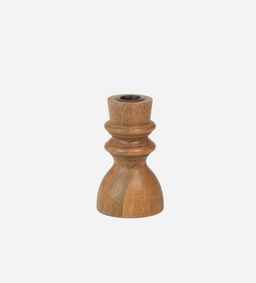 Miya Mango Wood Taper Candle Holder Candle Holders