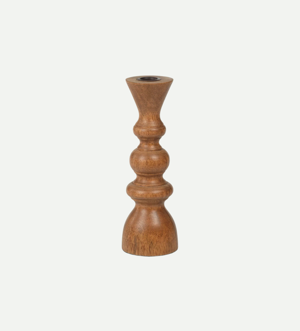 Miya Mango Wood Taper Candle Holder Candle Holders