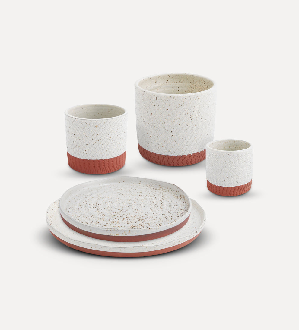 Eliza Speckled Pot Planters + Pots