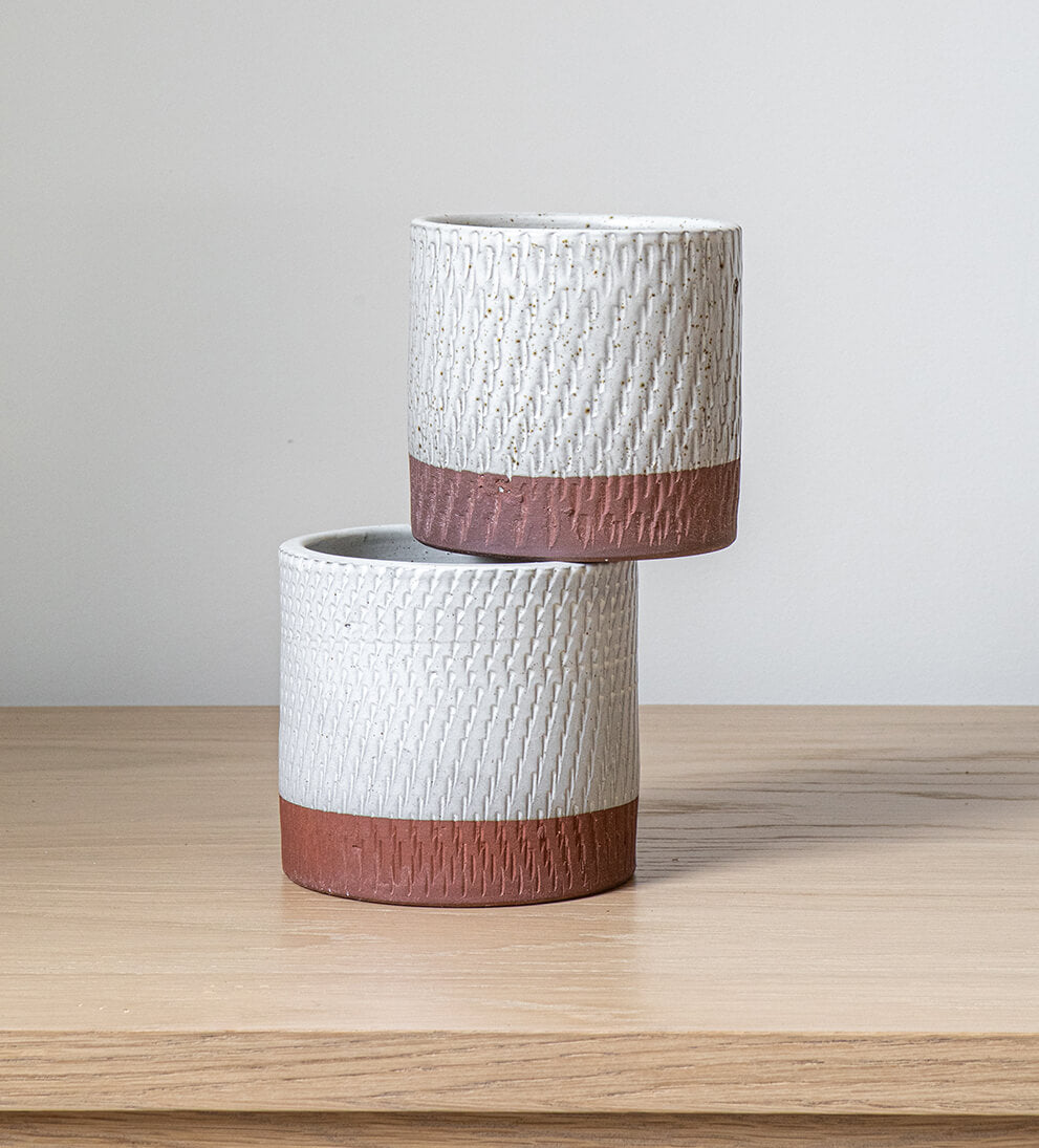 Eliza Speckled Pot Planters + Pots