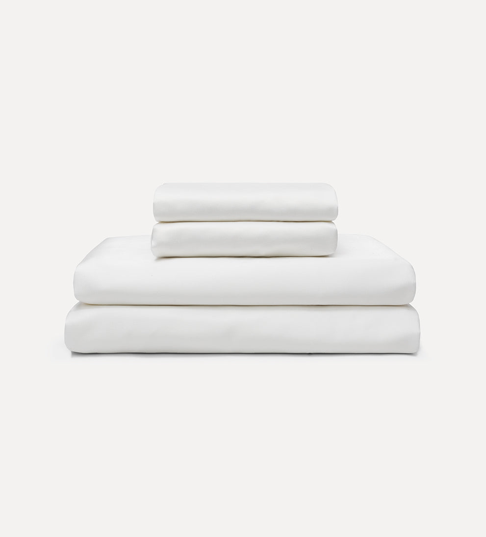 Cotton Sateen Sheet Set - White Bedding